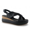 Sandalia de piel negra