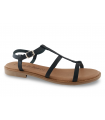 Sandalia negra con tiras finas