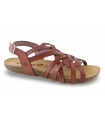 Sandalias en piel cuero de mujer