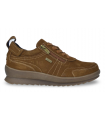 Zapato estilo sport con cremallera lateral en marrón.