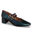 Zapato salón estilo Mary Jane en piel negra.