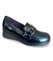 Mocasín de cuña en piel.