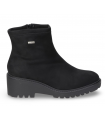 Botines negros con cuña. Lycra elástica, membrana impermeable.