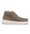 Botines taupe con forro de pelo. Piel serraje.