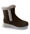 Botines con pelo en color taupe.