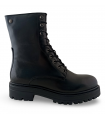 Botas militares negras con cordones. Piel natural vacuno.