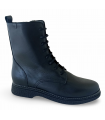 Botín negro con cordones para mujer.