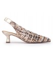 Zapato de salón multimetal dorado Pedro Miralles 17812