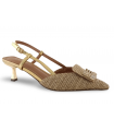 Zapato salón camel en rafia Lodi 5502