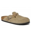 Zuecos anatómicos taupe para señora Birkenstock Boston LEVE Braided Taupe
