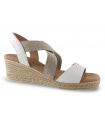 Sandalia cuña blanca para señora Kaola Bombi Blanco 1110