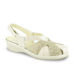 Sandalia beige para señora Suave Tea Cosmic