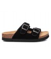 Sandalia bio en color negro con cierre de dos hebillas para señora XTI 142552