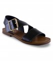 Sandalia plana en negro Via Verda S-94