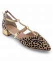 Zapato metalizado animal print Mirai S4240