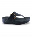 Sandalia de color negro para mujer Lulu Resin-Buckle FLIPFLOP