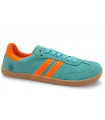 Zapatillas barefoot mujer turquesa y naranja COQUEFLEX