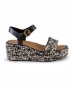 Sandalia de plataforma de color negro para mujer Woven FLIPFLOP