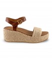 Sandalia de plataforma de color beige para mujer Woven FLIPFLOP