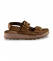 Sandalia con dos hebillas de color marrón para mujer FANTASY SANDALS FABIOLA