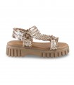 Sandalia trenzada para mujer en dorado Janet & Janet J131