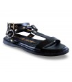 Sandalia plana para mujer en negro Janet & Janet J144