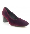 Zapato salón terciopelo burdeos